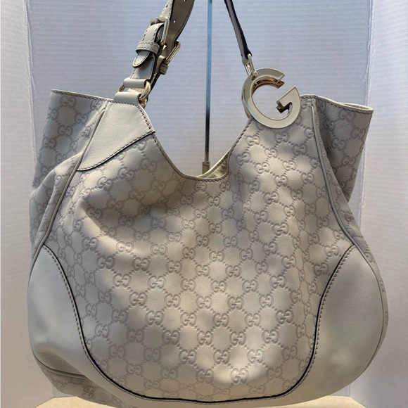 Gucci Sima GG cream Monogram Shoulder Bag - Picture 1 of 7